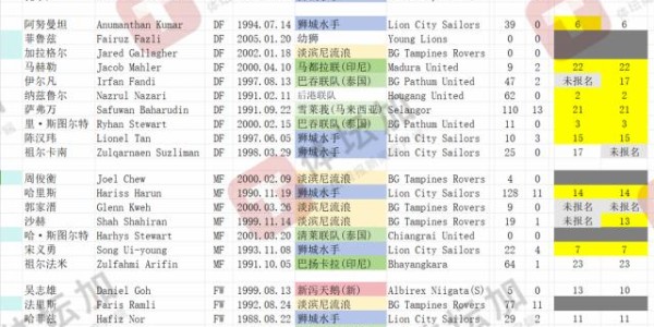 【国足对手】新加坡26人集中备战 仅补充调整5人